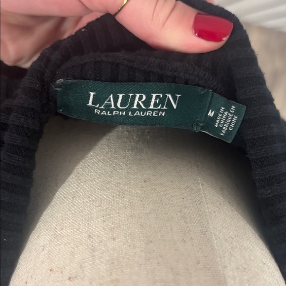 Ralph Lauren cotton turtleneck black size medium - Picture 6 of 13